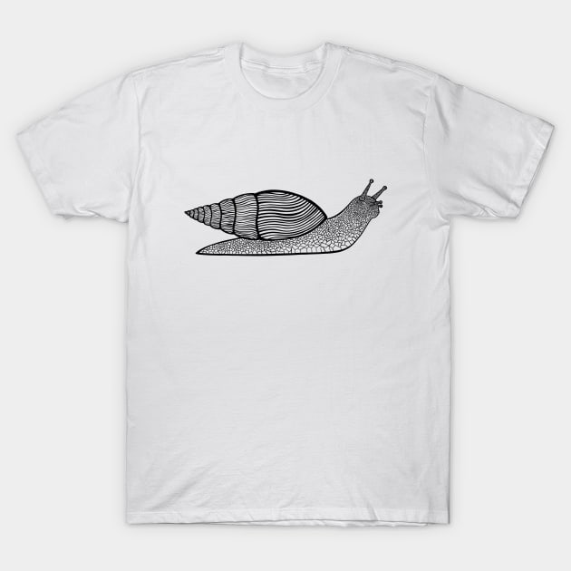 Giant African Landsnail - cool animal design - on white T-Shirt by Green Paladin